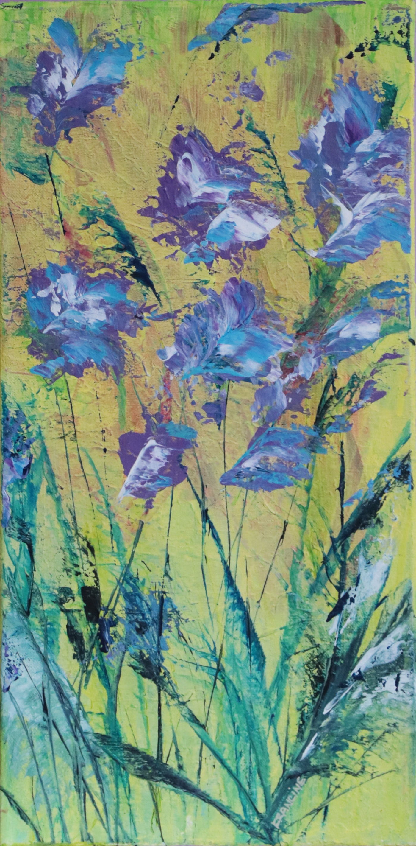 Smiling Iries, 10 x 20 acrylic on canvas